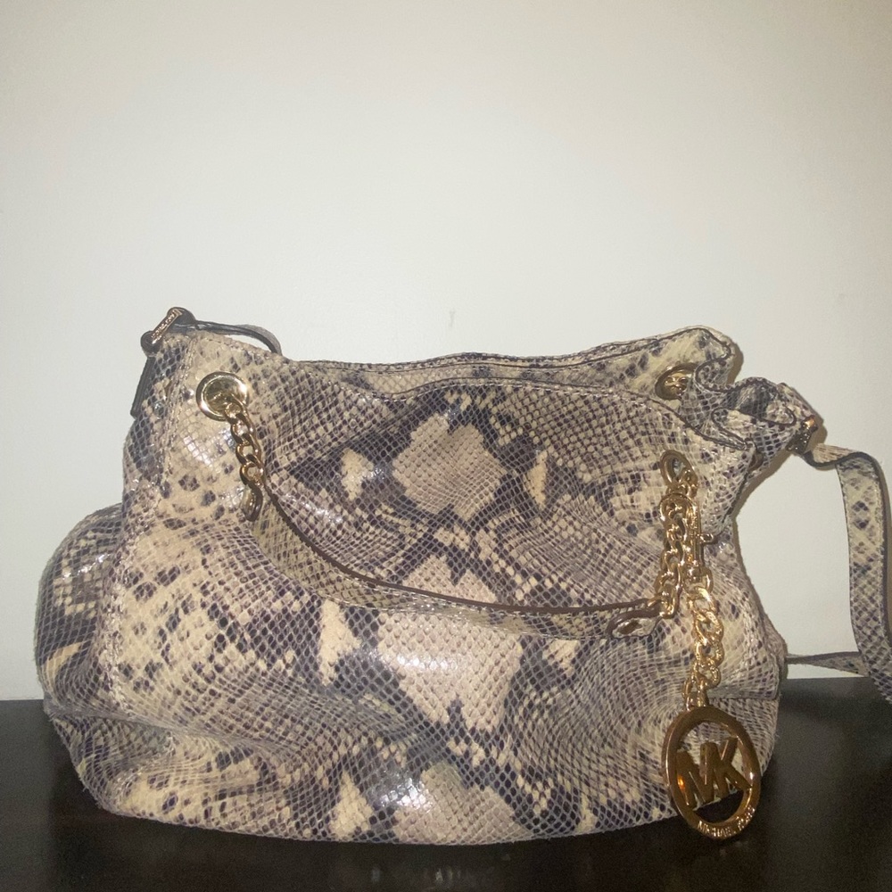 Michael Kors Python Handbag With Gold Hardware - image 4